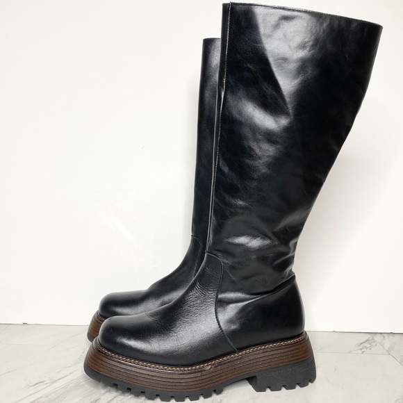 Free People Shoes - Free People Rhodes Chunky Platform Black Tall Boot 10